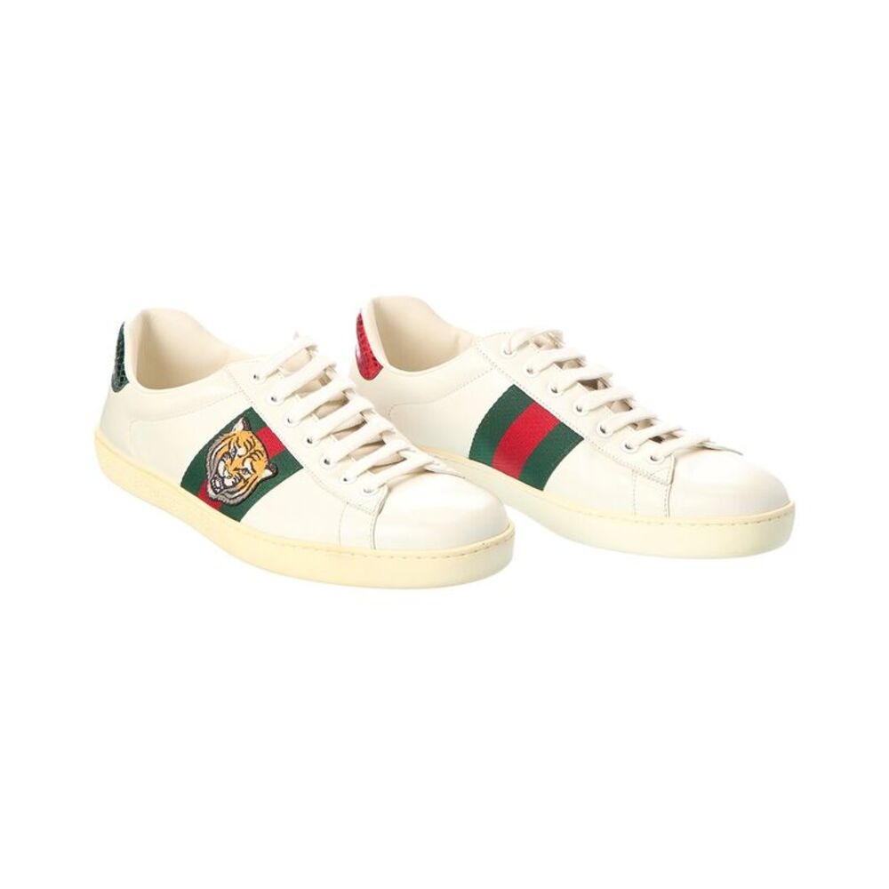 Gucci Ace Embroidered Tiger Leather Sneaker
